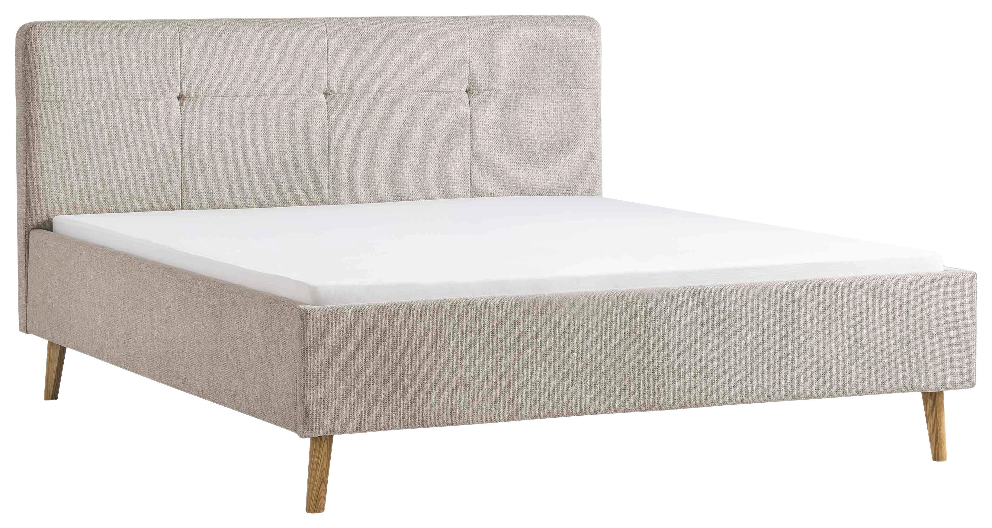 POLSTERBETT 180/200 cm  in Taupe  - Taupe/Eichefarben, Basics, Holz/Textil (180/200cm) - Boxxx