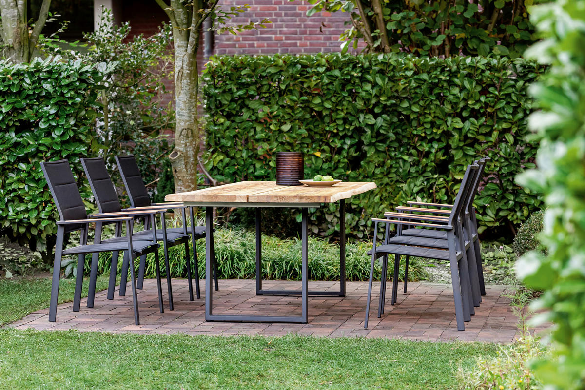 GARTENTISCH 220/95/76 cm Holz Teakfarben rechteckig  - Anthrazit/Teakfarben, Design, Holz/Metall (220/95/76cm)