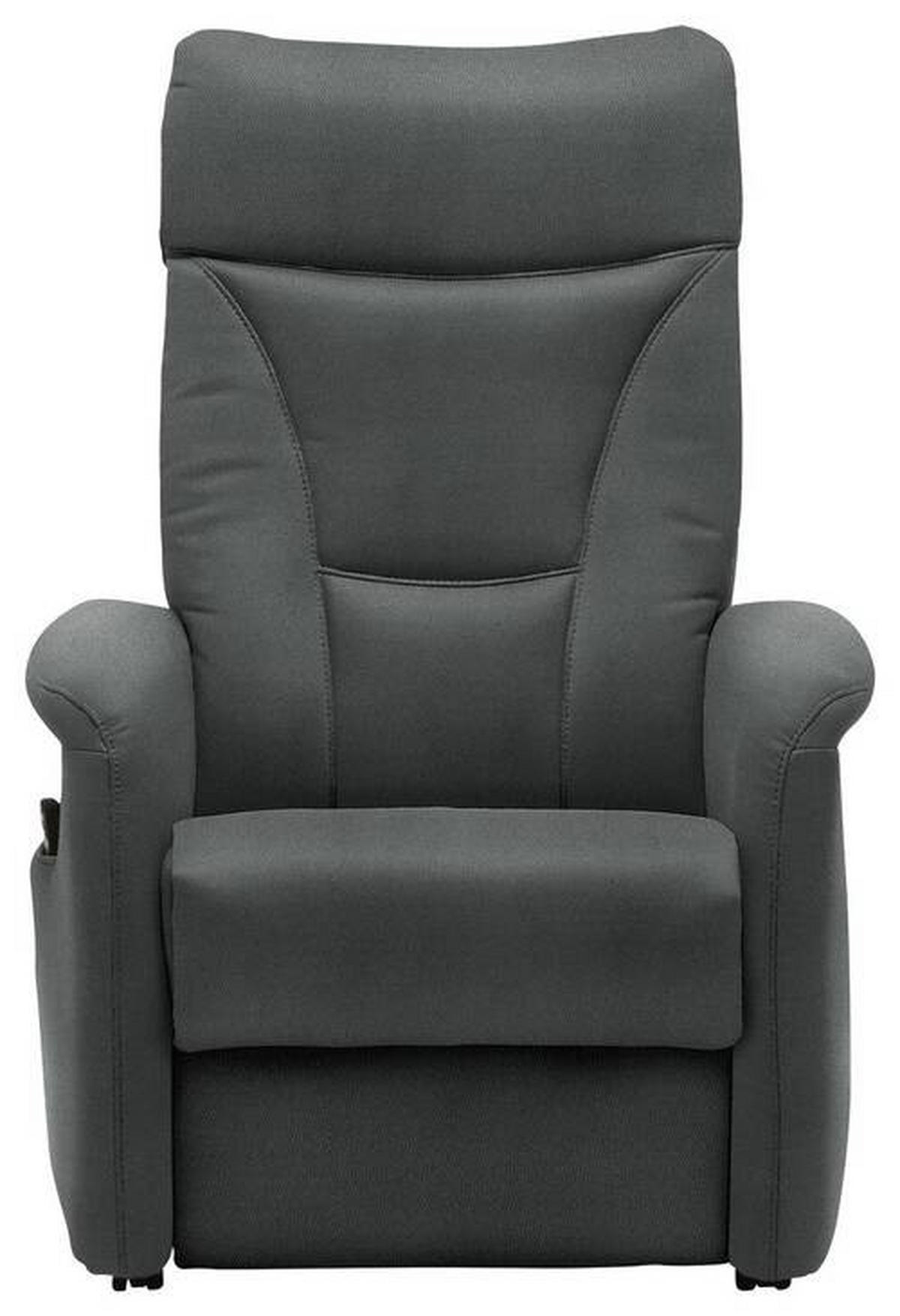 FERNSEHSESSEL in Mikrofaser Grau  - Schwarz/Grau, Konventionell, Textil (78/108/90cm) - Valdera