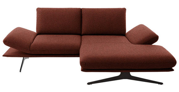 ECKSOFA  in Flachgewebe Rotorange  234/155 cm  - Rotorange/Schwarz, Design, Textil/Metall (234/155cm) - Dieter Knoll