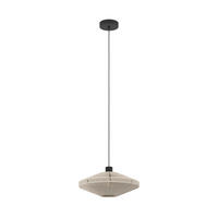 HÄNGELEUCHTE 38/110 cm    - Creme/Schwarz, Konventionell, Textil/Metall (38/110cm) - Eglo