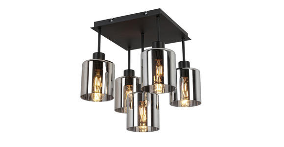 DECKENLEUCHTE Elia 36/36/40 cm  - Schwarz, Design, Glas/Metall (36/36/40cm) - Novel