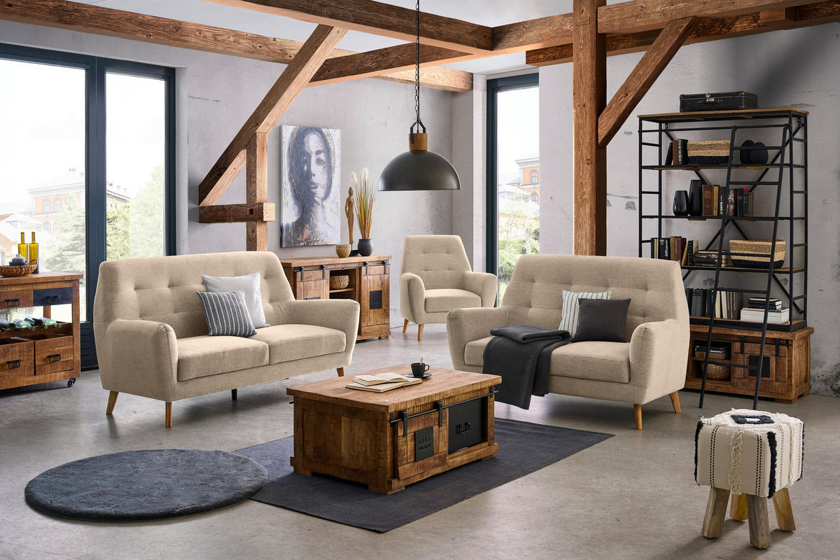 SESSEL in Webstoff Braun  - Eichefarben/Braun, Design, Holz/Textil (90/105/84cm) - Carryhome