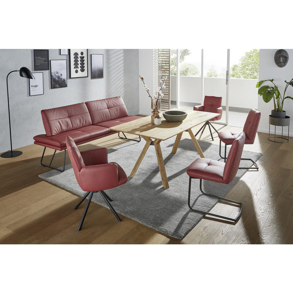 Thumbnail - Dieter Knoll Schwingstuhl, Rot, Schwarz, Metall, Leder, Echtleder, Büffelleder, Rundrohr, 50x87x59 cm, Goldenes M, Beina...