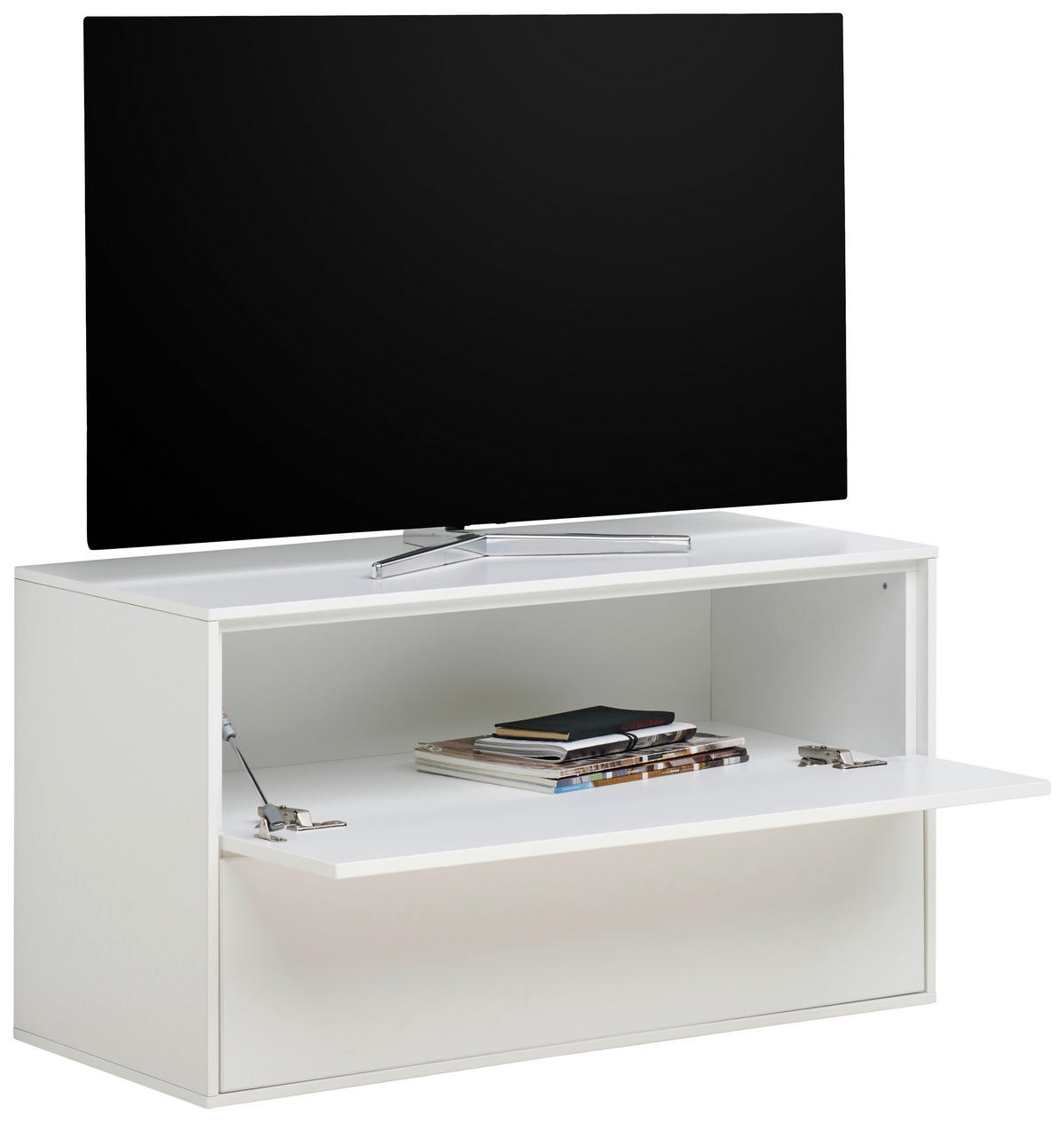 TV-ELEMENT 90,9/52/40 cm Weiß  90,9/52/40 cm  - Weiß, Design, Holzwerkstoff (90,9/52/40cm) - home24