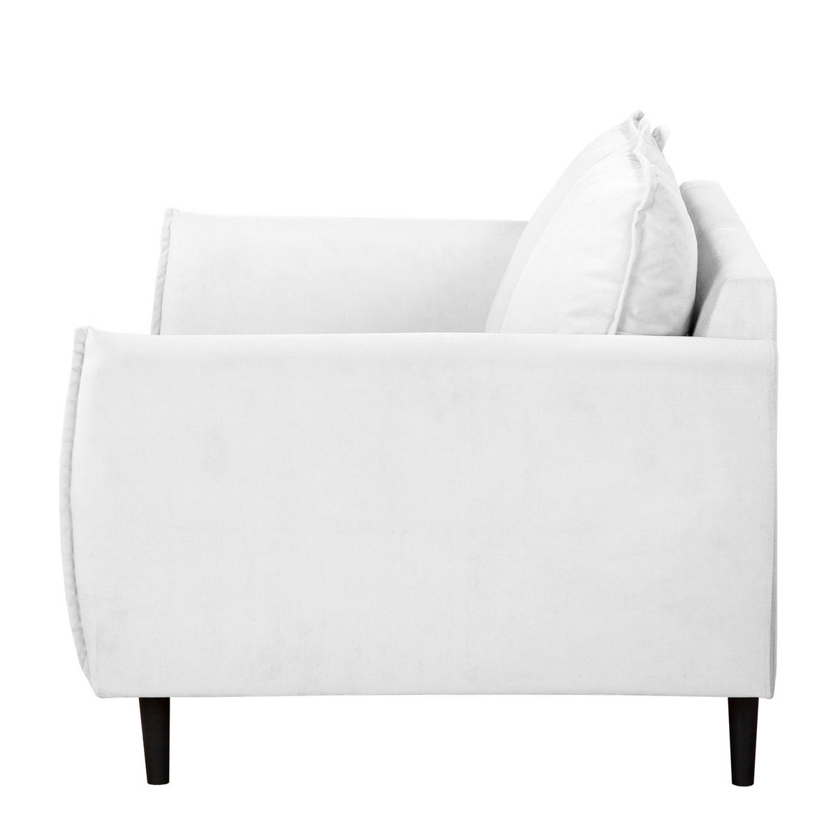 2-SITZER-SOFA Samt Weiss  - Weiss/Schwarz, Design, Holz/Textil (138/86/100cm) - P & B