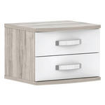 NACHTKÄSTCHEN in Eichefarben, Weiß Hochglanz  - Eichefarben/Weiß Hochglanz, Basics, Holzwerkstoff/Kunststoff (50,4/41,4/46cm) - Carryhome