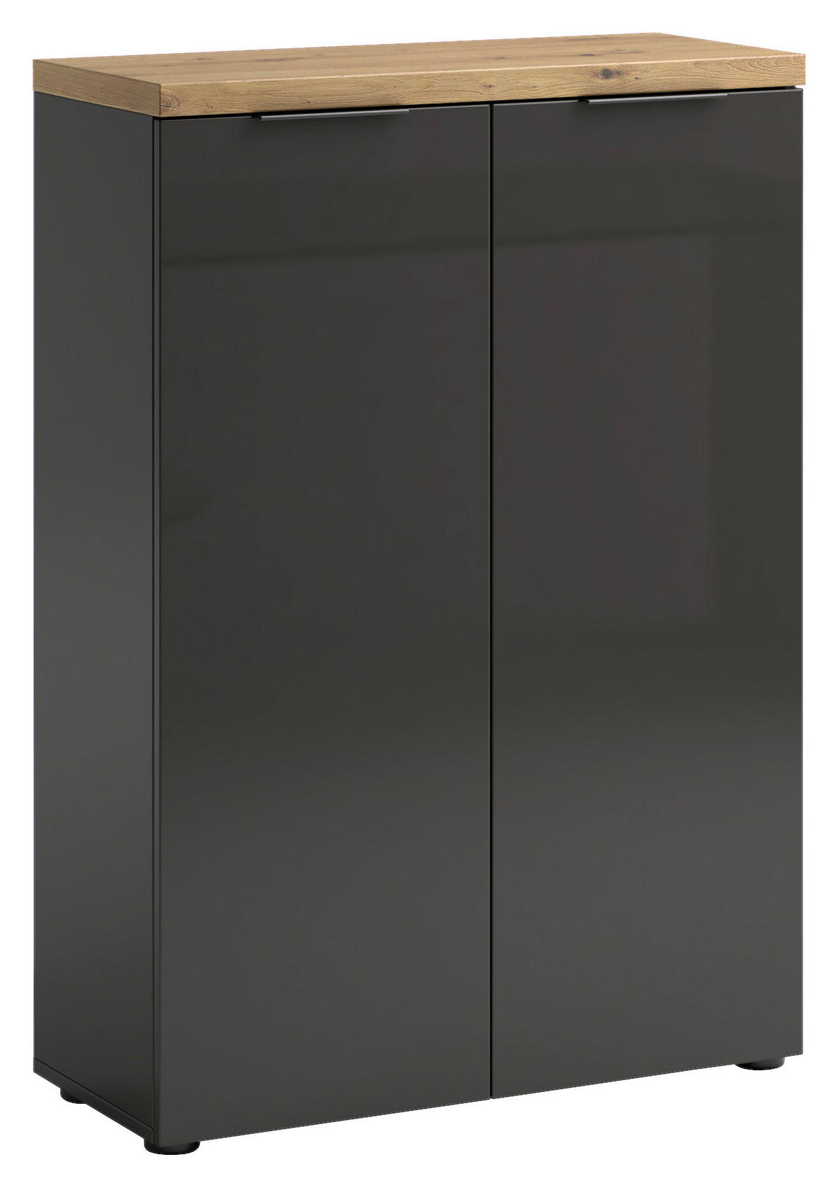 MEUBLE À CHAUSSURES  in 80/115/34 cm  - couleur d'aluminium/couleur de chêne, Design, métal/matière synthétique (80/115/34cm) - Xora