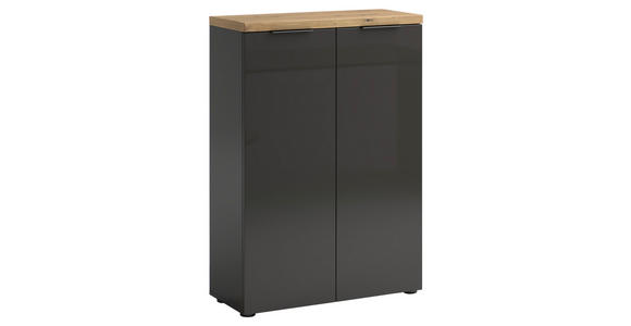 SCHUHSCHRANK 80/115/34 cm - Eichefarben/Anthrazit, Design, Holzwerkstoff/Kunststoff (80/115/34cm) - Xora