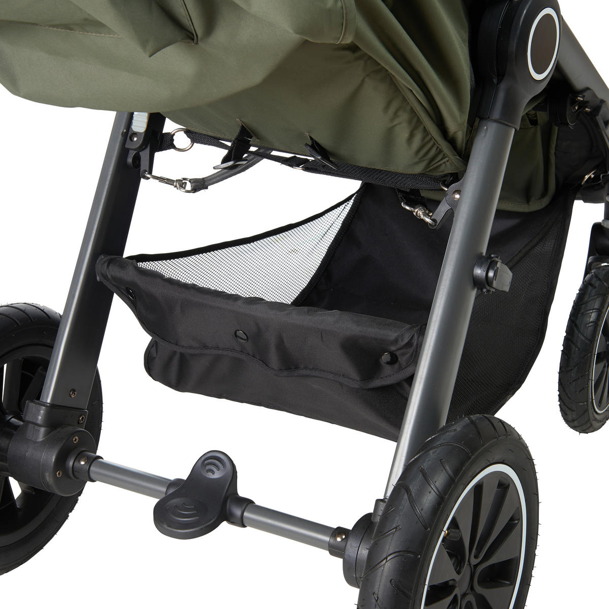 BUGGY Smart  - Schwarz/Olivgrün, Trend, Textil/Metall (115/56/105cm) - Jimmylee