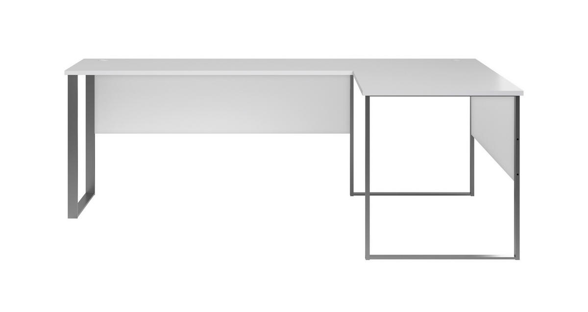 ECKSCHREIBTISCH 170+223/77/73 cm  in Hellgrau  - Hellgrau/Alufarben, Design, Holzwerkstoff/Metall (170+223/77/73cm) - MID.YOU