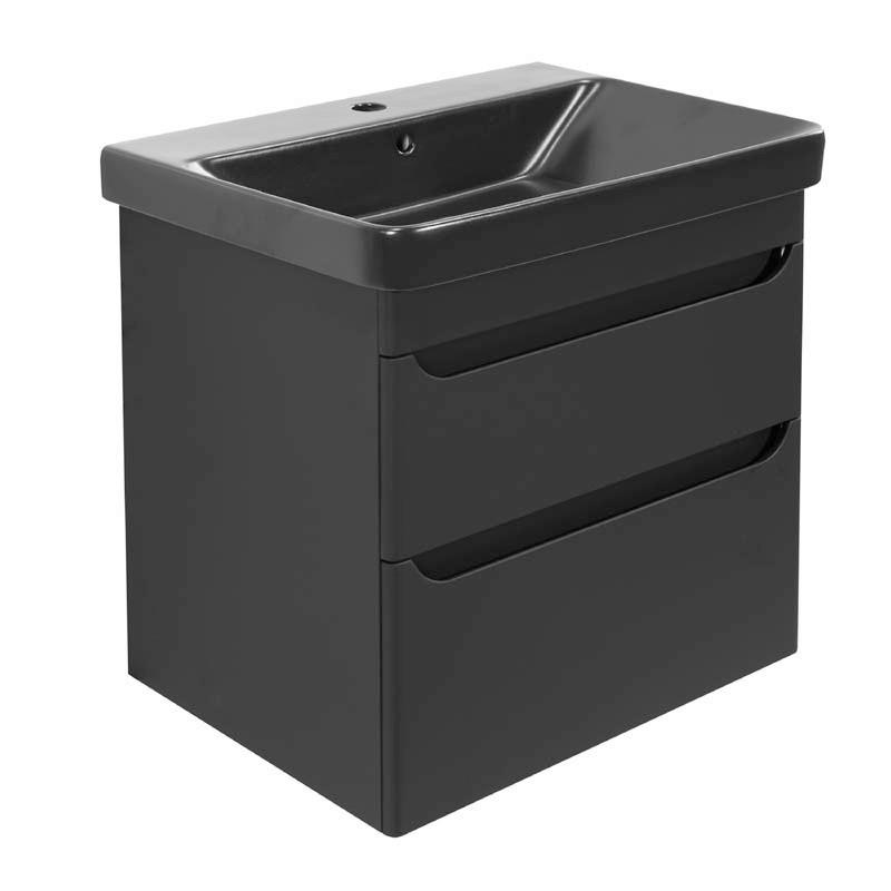 ELEMENT S UMIVAONIKOM  crna  - crna, Basics, drvni materijal/keramika (60/46/60cm)
