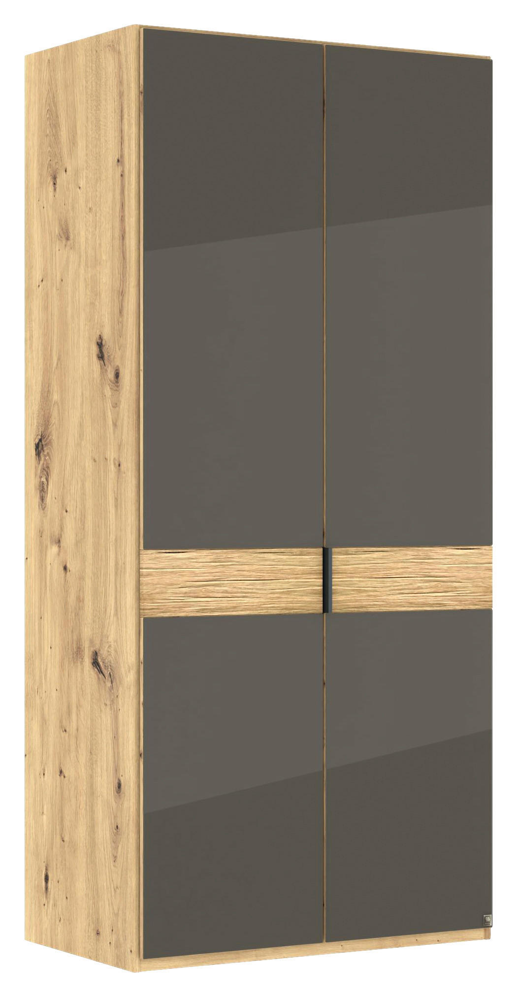 DREHTÜRENSCHRANK 100/216/58 cm,  in Eiche Bianco, 2 Tür(en)  - Schieferfarben/Eiche Bianco, Design, Glas/Holz (100/216/58cm) - Musterring