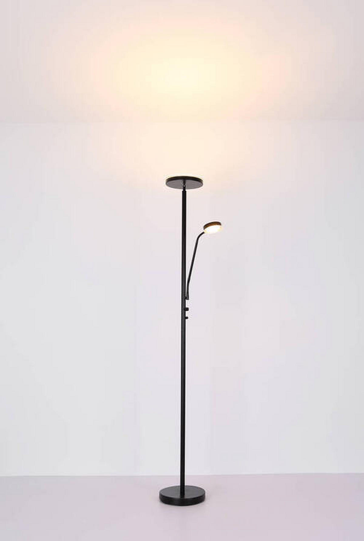LED-STEHLEUCHTE - Schwarz, Design, Glas/Metall (26/180cm) - Globo