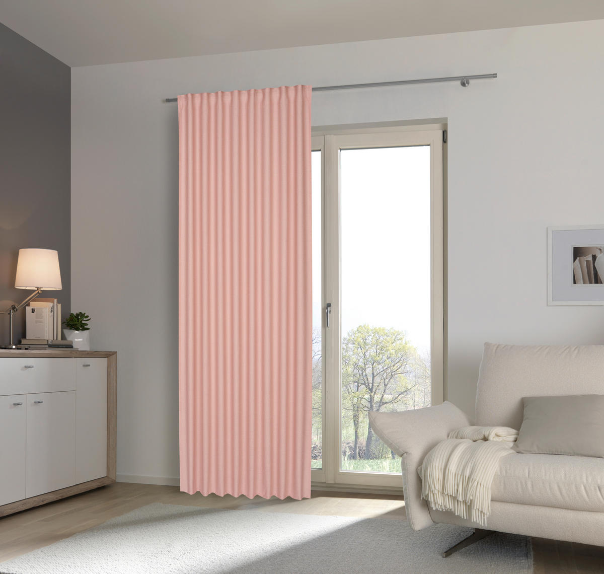 HOTOVÝ ZÁVES, nepriehľadné, 135/245 cm - marhuľová, Trend, textil (135/245cm) - Esposa