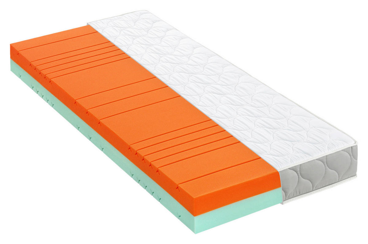 MATRACE ZE STUDENÉ PĚNY, 90/200 cm - šedá/bílá, Basics, textil (90/200cm) - Swedish Line