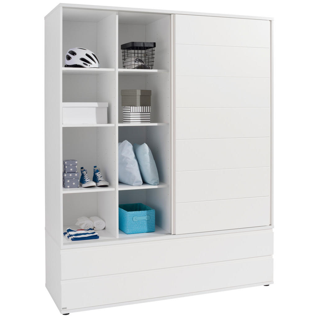 Thumbnail - Paidi Kleiderschrank, Weiß, Holzwerkstoff, 7 Fächer, 2 Schubladen, 164x206.8x62.6 cm, Blauer Engel, Goldenes M, grifflos...