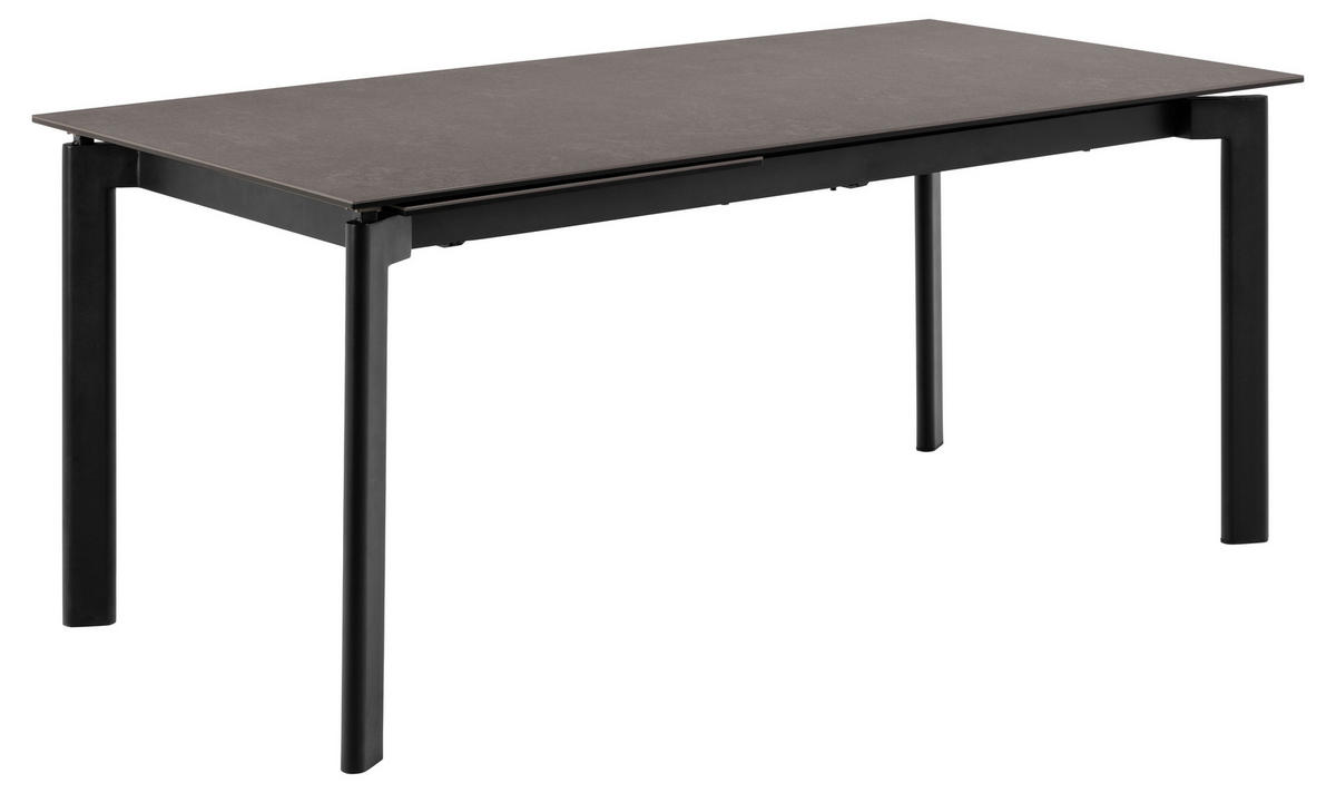 ESSTISCH Schwarz rechteckig  ausziehbar  - Schwarz, MODERN, Keramik/Metall (180-240/90/76cm) - MID.YOU