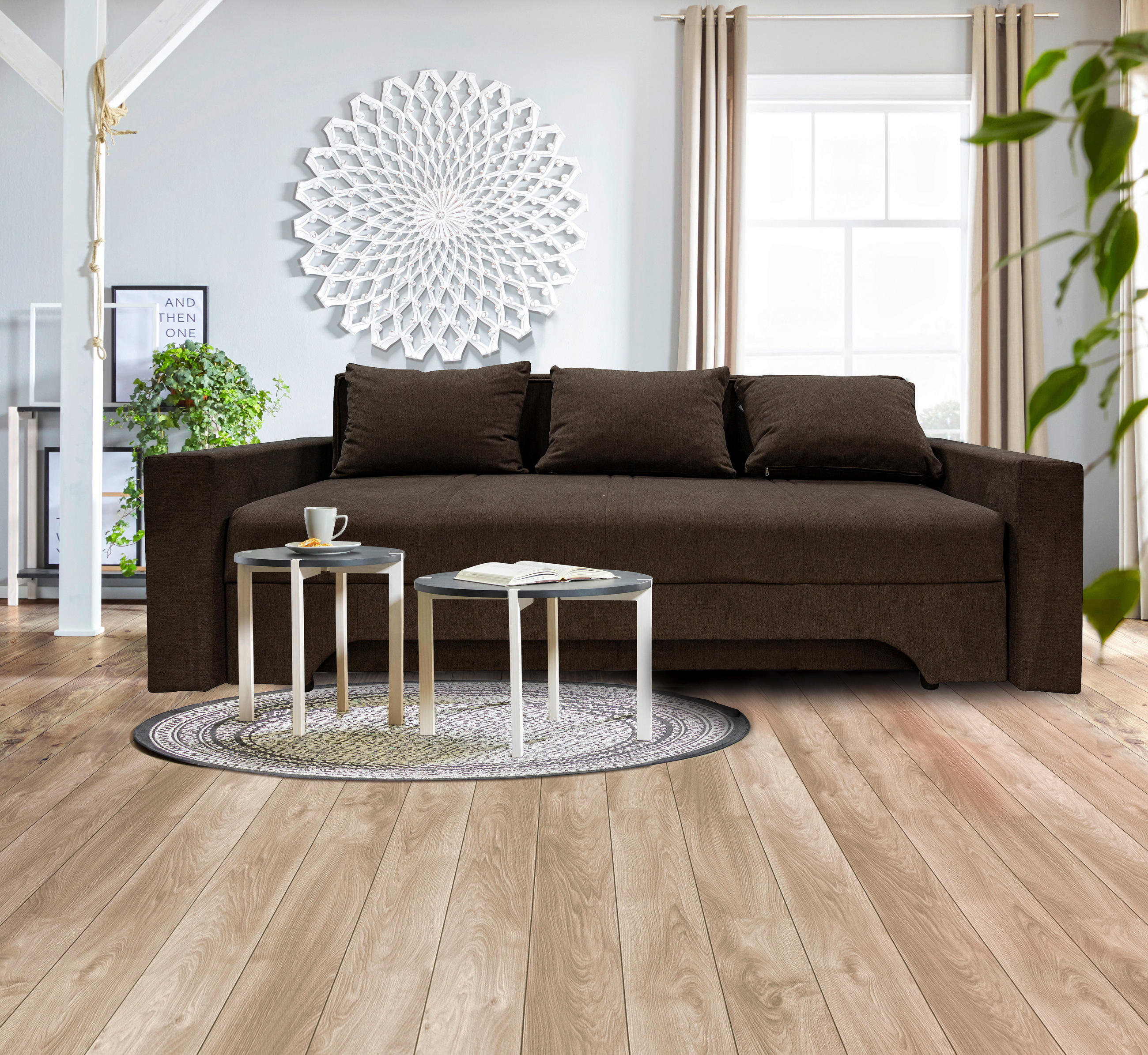 3-SED,  rjava les  - rjava, Design, les (235/85/80cm) - Boxxx