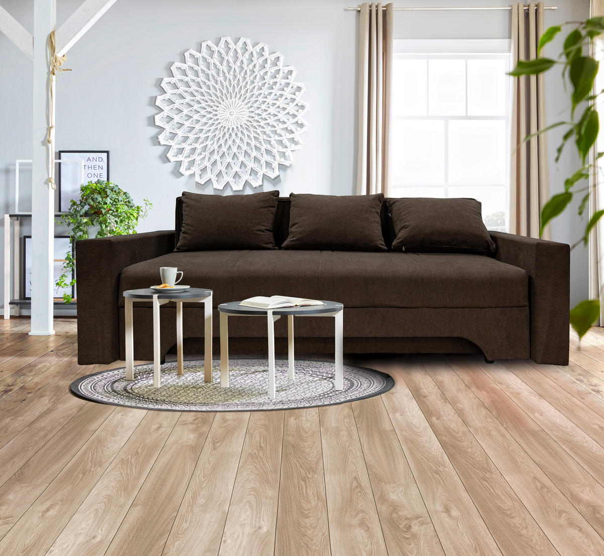 3-SED,  rjava les  - rjava, Design, les (235/85/80cm) - Boxxx