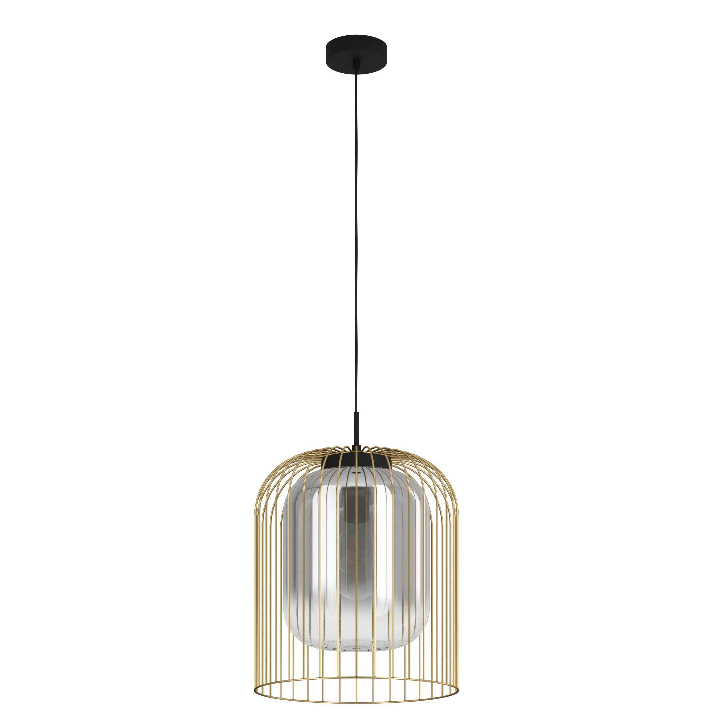 HÄNGELEUCHTE 35/150 cm   - Goldfarben/Schwarz, Design, Glas/Metall (35/150cm) - Eglo
