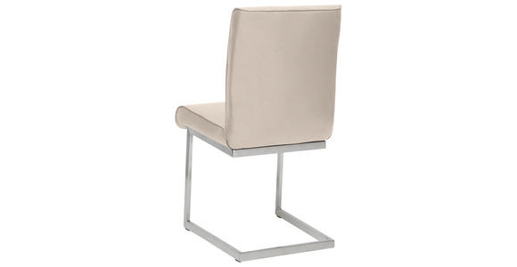 SCHWINGSTUHL  in Stahl Mikrofaser  - Edelstahlfarben/Creme, Design, Holzwerkstoff/Textil (48/91/60cm) - Dieter Knoll