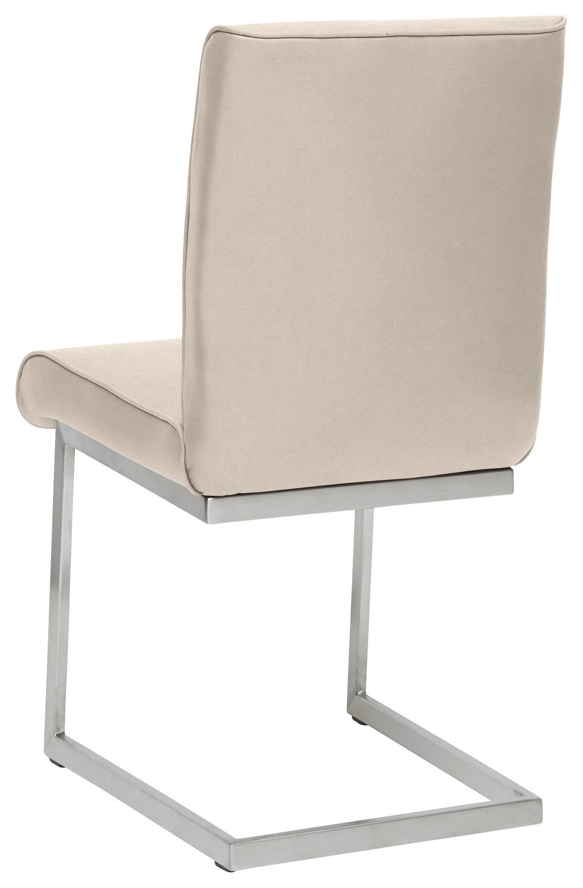 SCHWINGSTUHL  in Stahl Mikrofaser  - Edelstahlfarben/Creme, Design, Holzwerkstoff/Textil (48/91/60cm) - Dieter Knoll