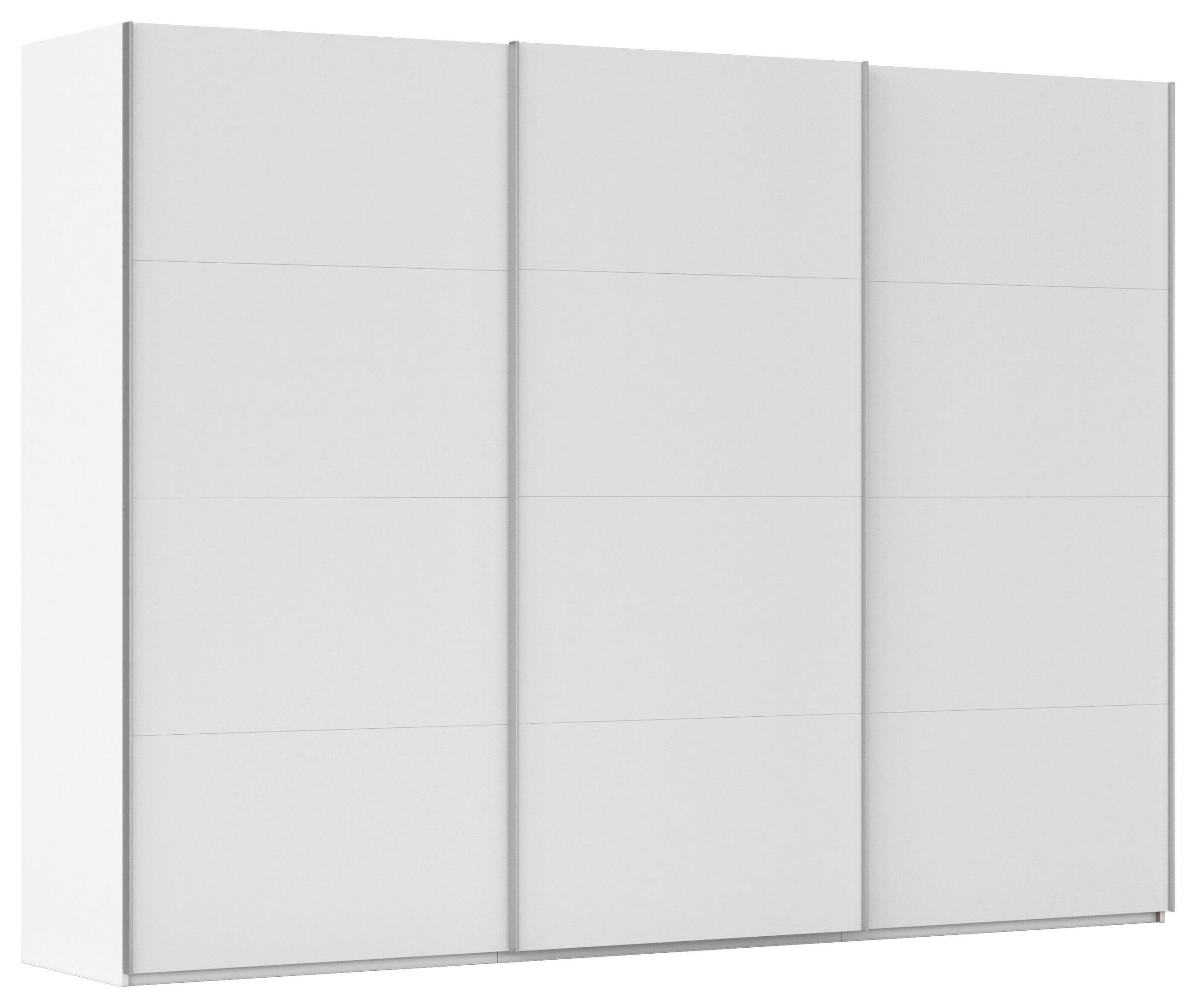 SCHWEBETÜRENSCHRANK 301/236/68 cm 3-türig Weiß  - Alufarben/Weiß, Basics, Holzwerkstoff/Metall (301/236/68cm) - Novel