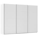 SCHWEBETÜRENSCHRANK 301/236/68 cm 3-türig Weiß  - Alufarben/Weiß, Basics, Holzwerkstoff/Metall (301/236/68cm) - Novel