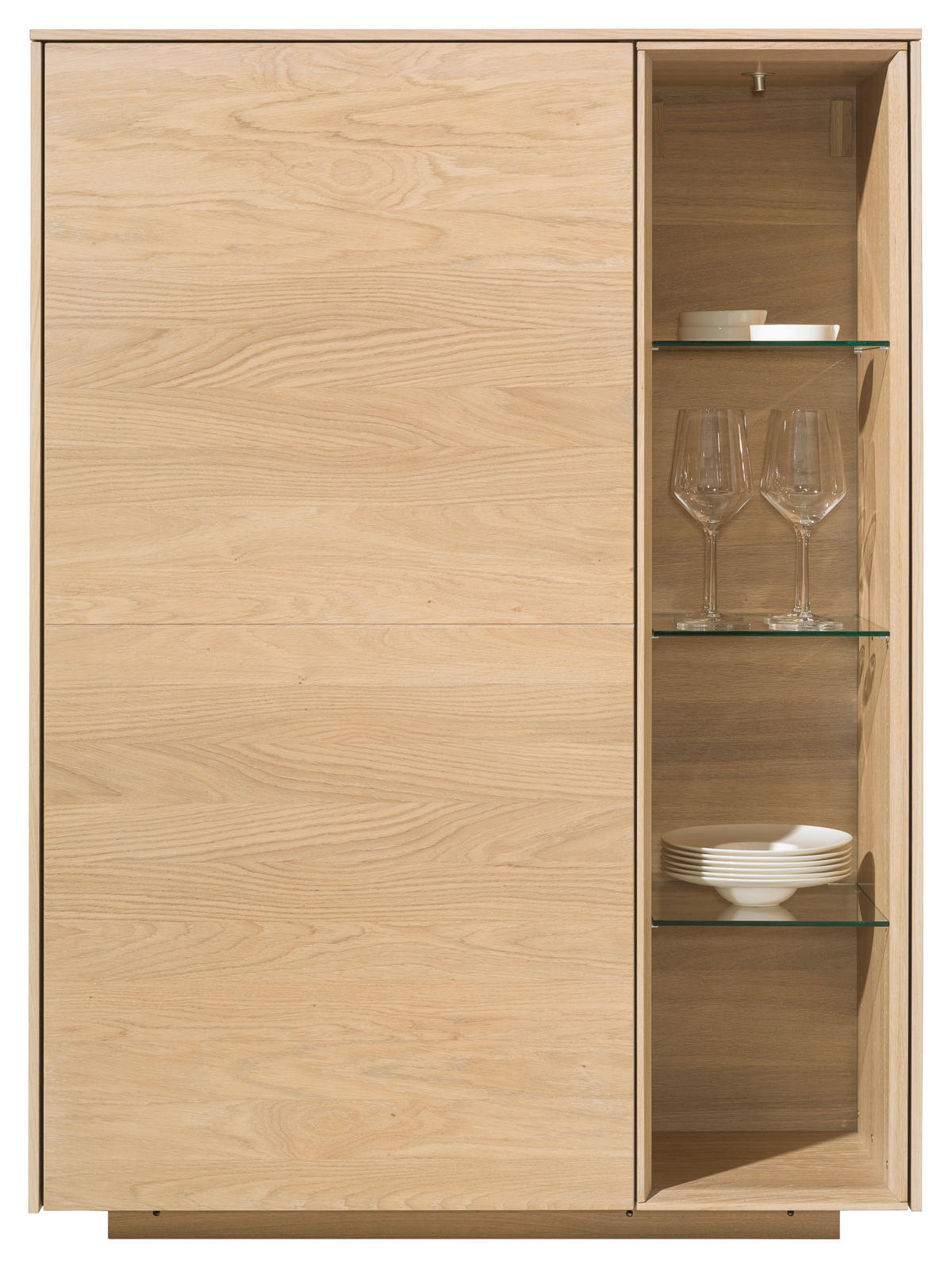 HIGHBOARD Eichefarben  97,8/134,2/41,9 cm  - Eichefarben, Design, Glas/Holz (97,8/134,2/41,9cm) - Team 7