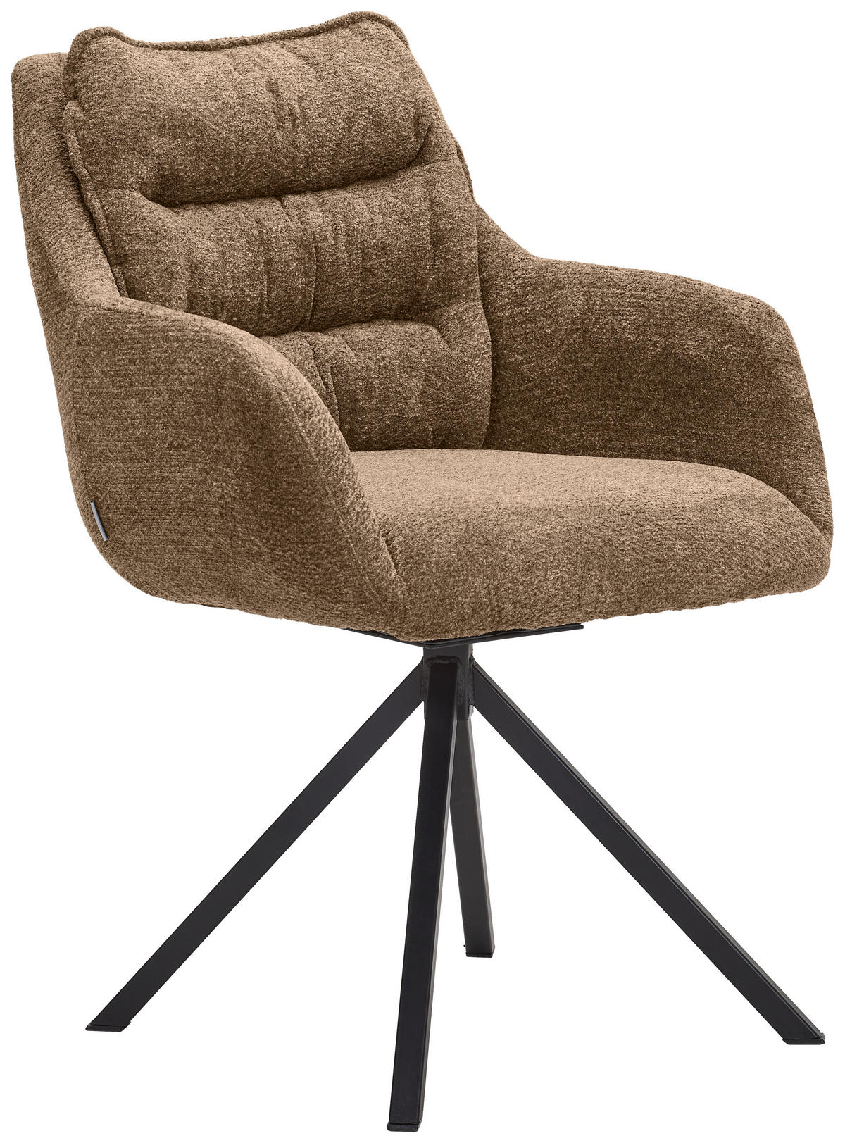 ARMLEHNSTUHL  in Stahl Chenille  - Schwarz/Braun, KONVENTIONELL, Textil/Metall (59/86/69,5cm) - Linea Natura