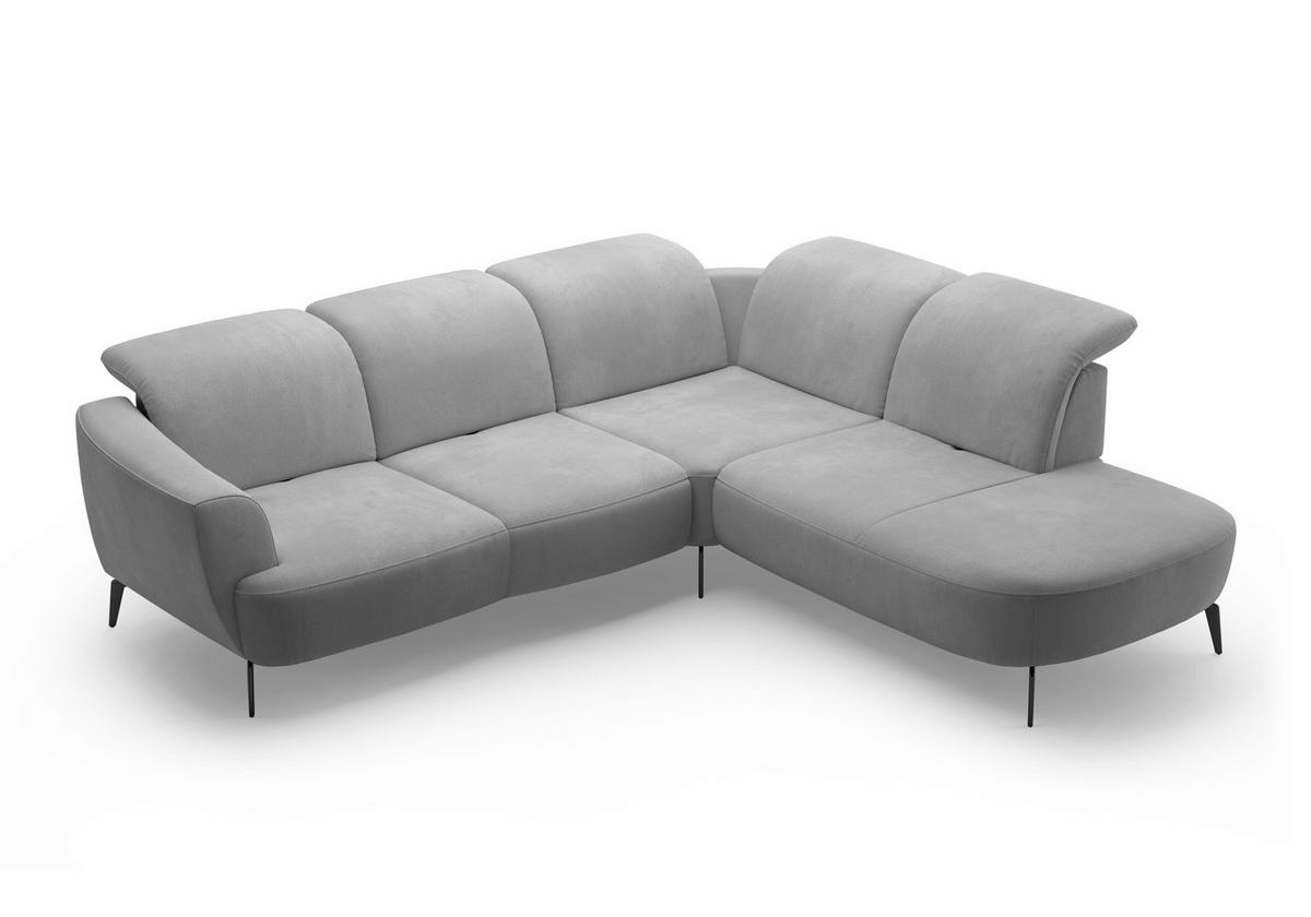 ECKSOFA in Flachgewebe Grau  300/267 cm  - Schwarz/Grau, KONVENTIONELL, Textil/Metall (300/267cm) - Sit & More