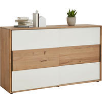 KOMMODE  in 164/95,8/44,2 cm  - Eichefarben/Magnolie, Design, Glas/Holz (164/95,8/44,2cm) - Valnatura