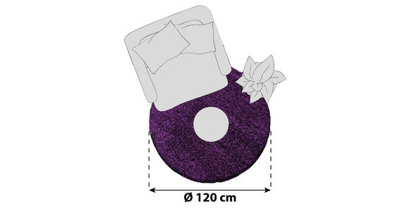 HOCHFLORTEPPICH 120 cm Dream 4000 Lila - Lila, KONVENTIONELL, Textil (120cm) - Novel