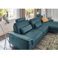 ECKSOFA  in Echtleder Blau  176/334 cm  - Blau/Schwarz, Design, Leder/Metall (176/334cm) - Dieter Knoll
