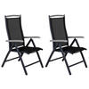 GARTENSESSEL-SET Aluminium Schwarz  - Schwarz, KONVENTIONELL, Metall (60/110/73cm) - Gardenson