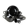 KOMBISERVICE Schwarz Metallic Rim 16-teilig 4 Personen  - Schwarz, Basics, Keramik - Mäser
