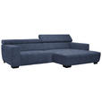ECKSOFA  in Webstoff Dunkelblau  279/182 cm  - Schwarz/Dunkelblau, KONVENTIONELL, Textil/Metall (279/182cm) - Hom`in