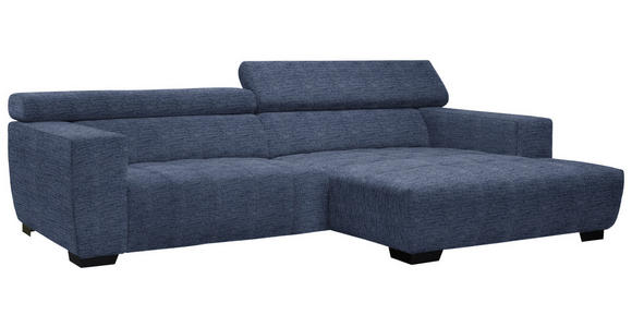 ECKSOFA  in Webstoff Dunkelblau  279/182 cm  - Schwarz/Dunkelblau, KONVENTIONELL, Textil/Metall (279/182cm) - Hom`in