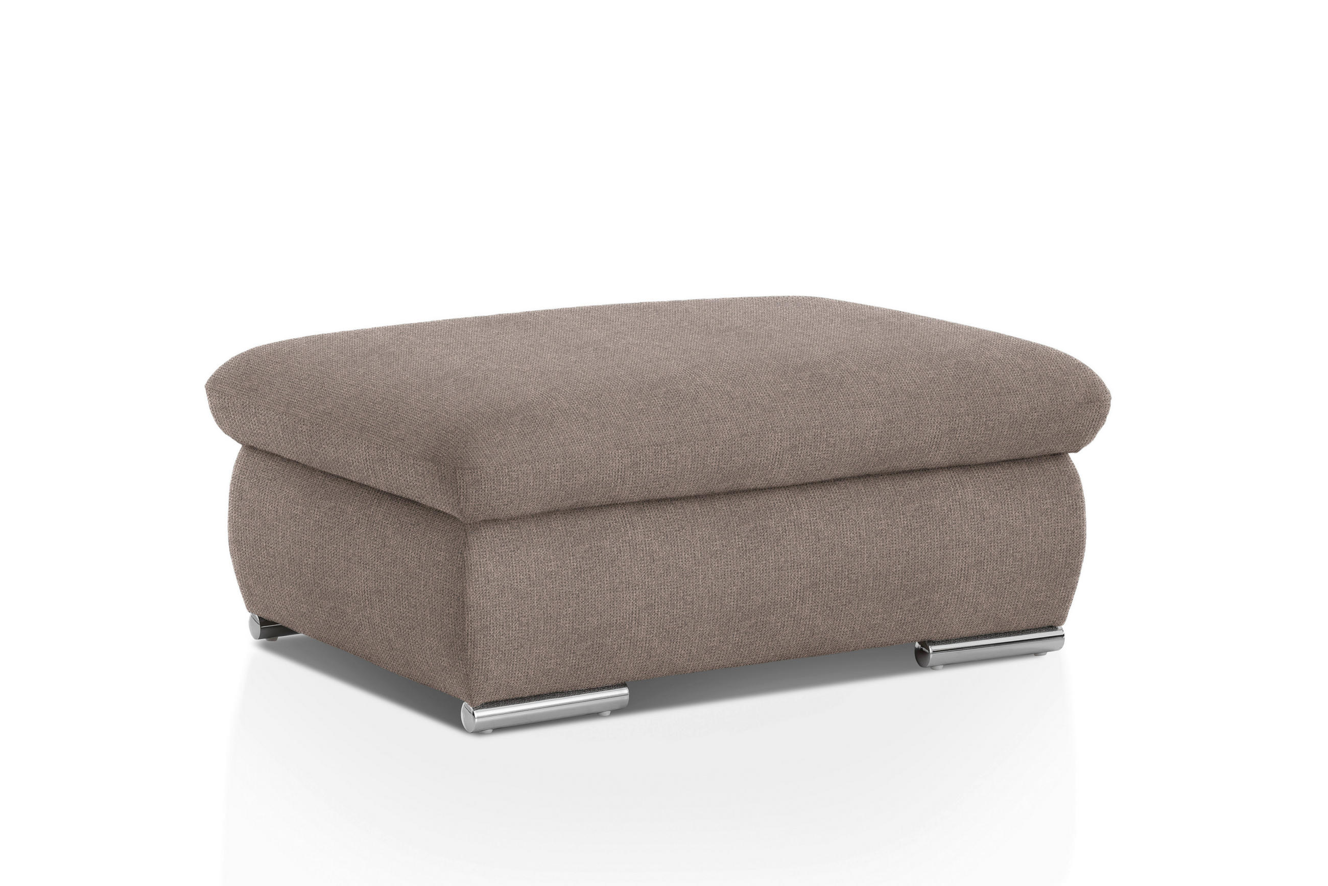 HOCKER in Textil Taupe  - Taupe/Chromfarben, Design, Textil/Metall (101/45/74cm) - Livetastic