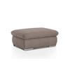HOCKER in Textil Taupe  - Taupe/Chromfarben, Design, Textil/Metall (101/45/74cm) - Livetastic
