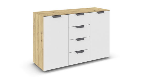 KOMMODE  in 120/81/42 cm  - Dunkelgrau/Weiß, Design, Holzwerkstoff/Metall (120/81/42cm) - Carryhome