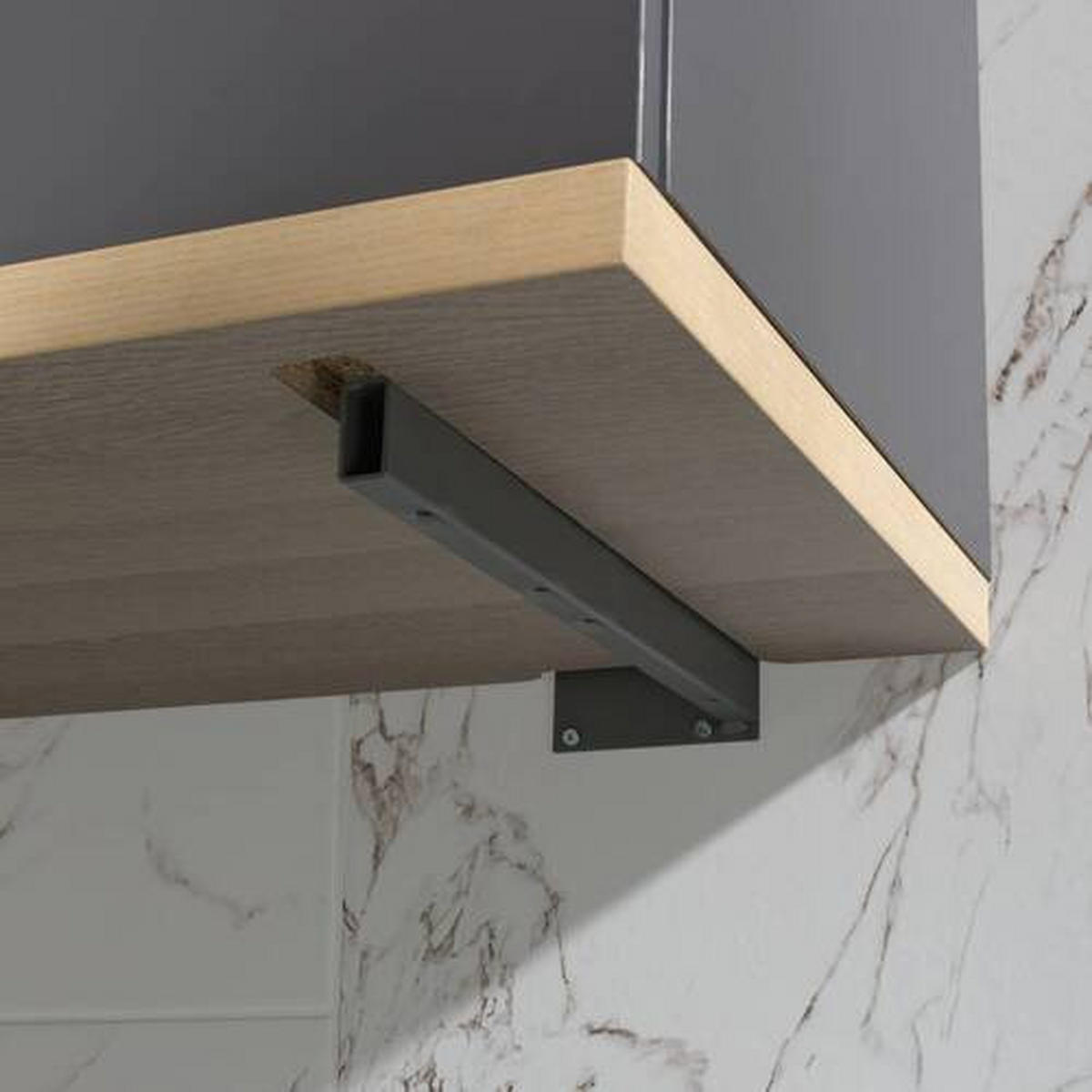 SALLE DE BAIN  in 207 cm  - Weiss/Graubraun, Modern, Glas/Holz (207cm) - Novel
