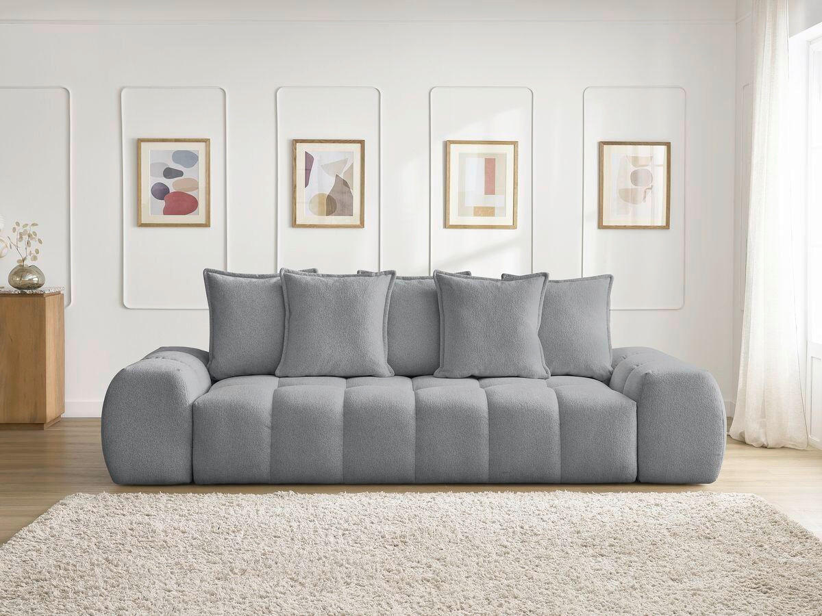 3-SITZER-SOFA EVEREST Flachgewebe Dunkelgrau  - Dunkelgrau/Schwarz, MODERN, Kunststoff/Textil (278/90/115cm)