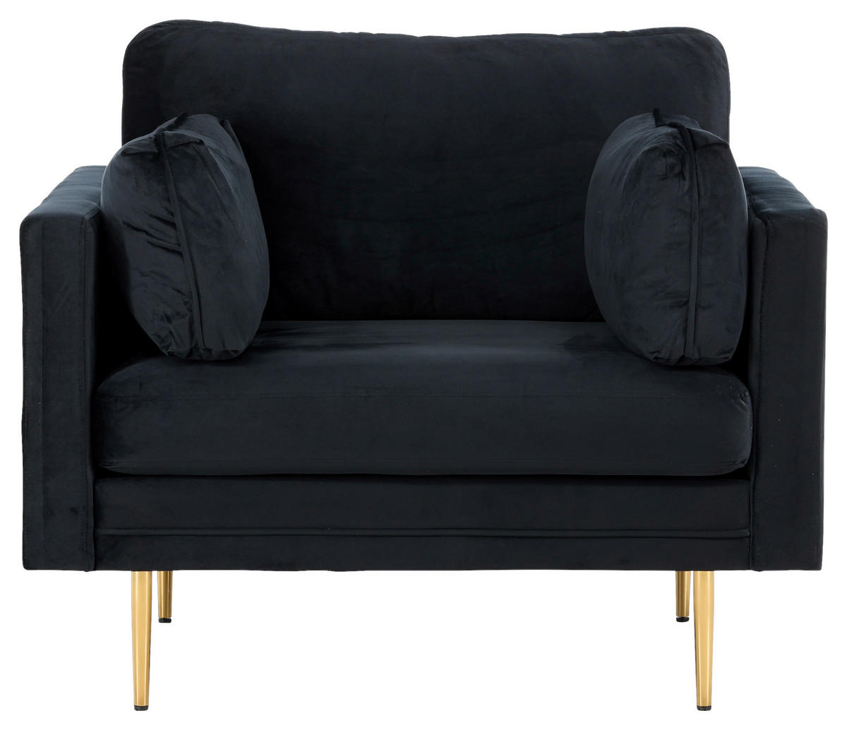 FÅTÖLJ i metall, textil svart, ljusbrun  - ljusbrun/svart, Design, metall/textil (110/84/86cm) - Livetastic