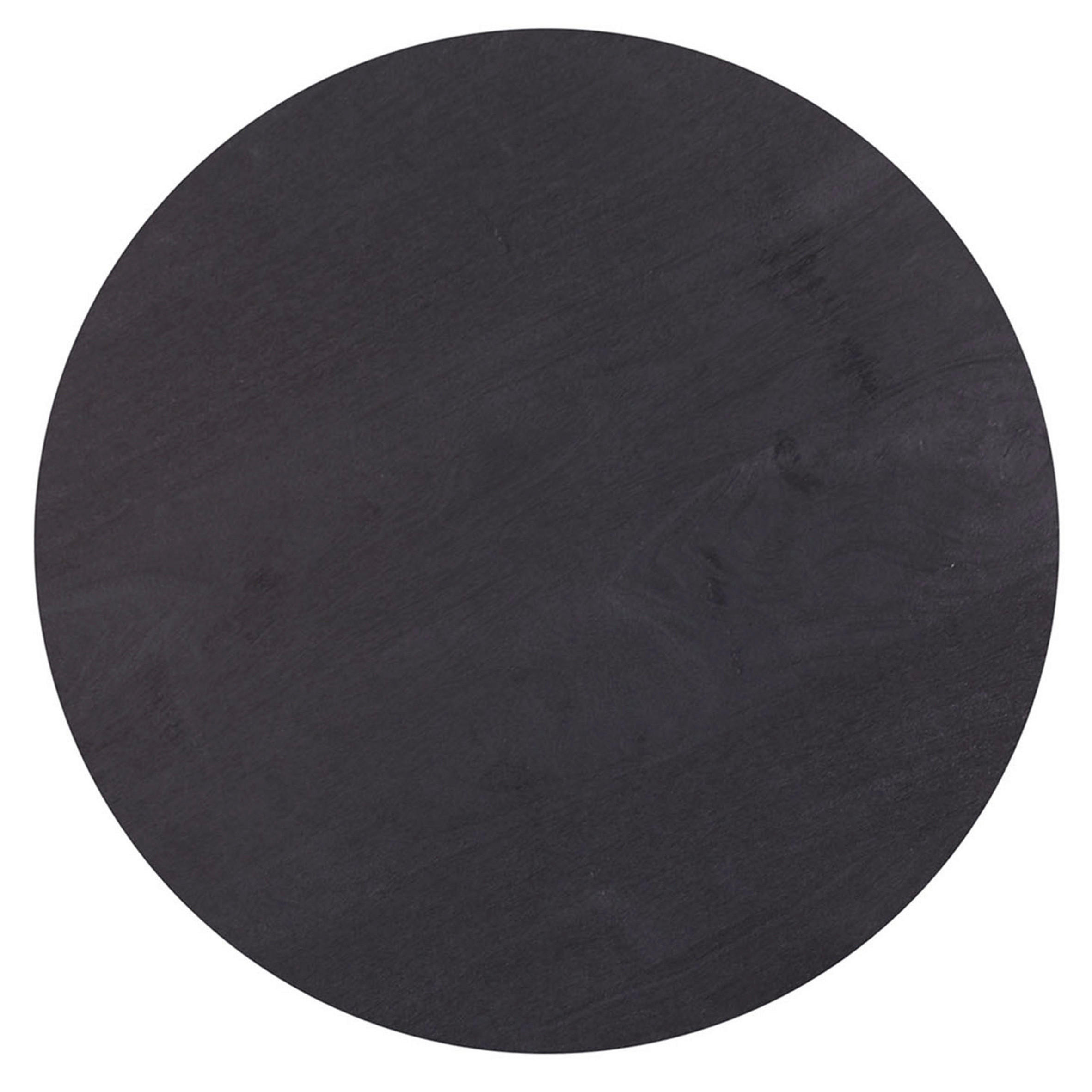BEISTELLTISCH 70/70/45 cm Mangoholz massiv Schwarz rund  - Schwarz, LIFESTYLE, Holz (70/70/45cm) - Landscape
