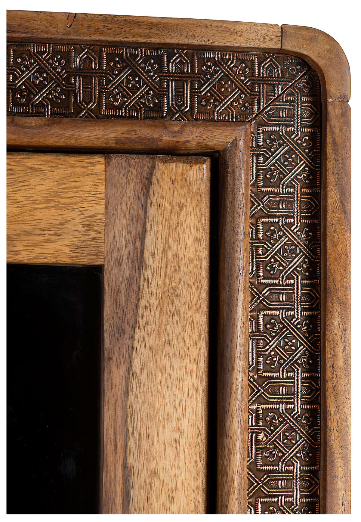 VITRÍNA, barvy sheesham, měděné barvy, 60/175/40 cm - měděné barvy/barvy sheesham, Lifestyle, kov/dřevo (60/175/40cm) - Landscape