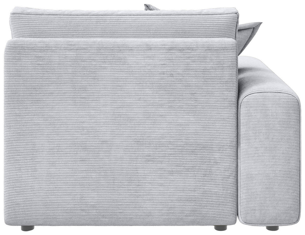 BIGSOFA Cord Hellgrau  - Hellgrau/Schwarz, MODERN, Kunststoff/Textil (117/93/190cm) - Carryhome