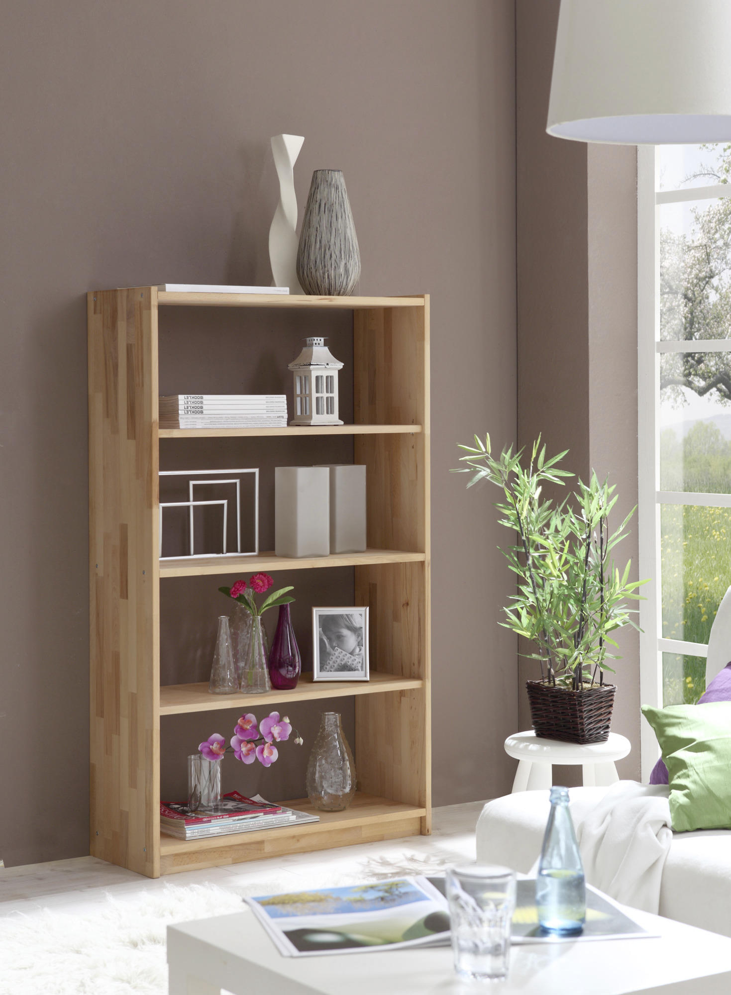 REGAL Buche massiv Buchefarben  - Buchefarben, Basics, Holz (80/145/31cm) - MID.YOU