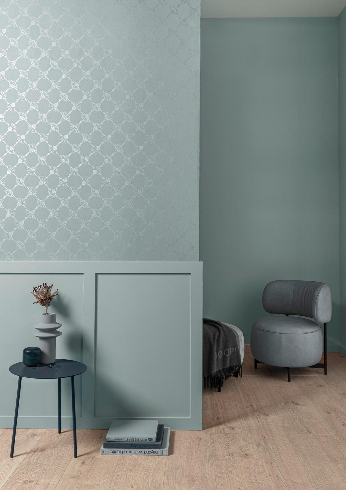 VLIESTAPETE 10.05 m J! CORNFLOWER  - Pastellblau, Design, Textil (53/1005cm) - Joop!